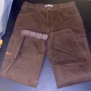Brown flannel lined work pants
